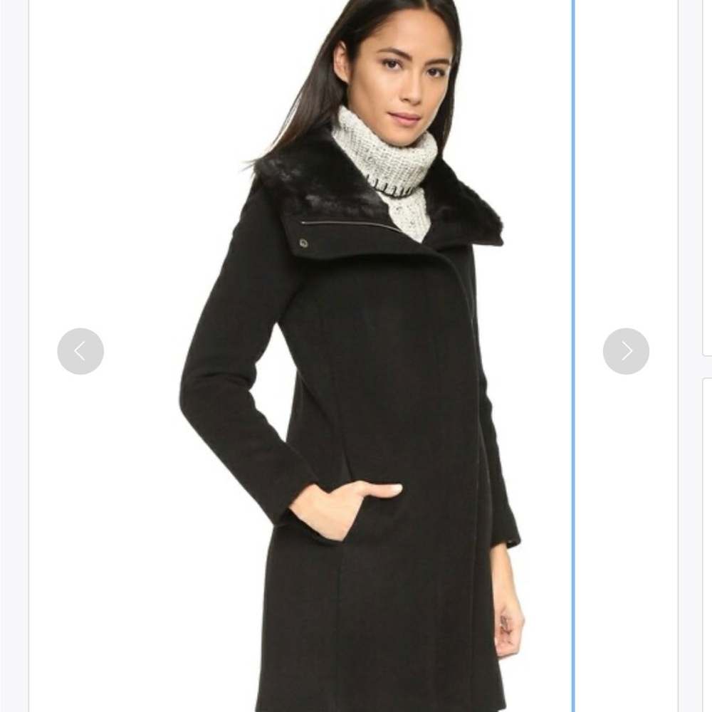 Club Monaco Black Wool Coat extra small winter coat dress coat funnel neck coat